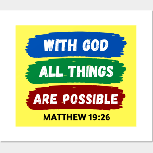 With God All Things Are Possible | Christian Saying Posters and Art